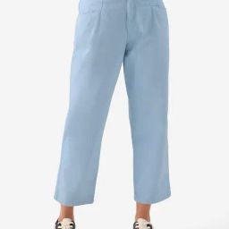 The Souled Store Blue Cotton Regular Fit High Rise Pants-image-42