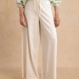 RAREISM Beige Viscose Solid Trousers-image-62