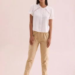 Go Colors! Light Beige Solid Pants-image-80