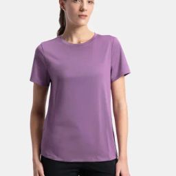 Jockey MW71 Women's Microfiber Polyester Fabric Relaxed Fit Solid Round Neck Active Wear T-Shirt-image-58