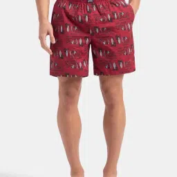 Jockey Usa Originals Red Cotton Regular Fit Print Boxer Shorts-picture-47
