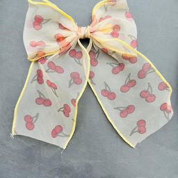 Radhya Accessories Women Cherry Organza Hair Bow Clip-image-59