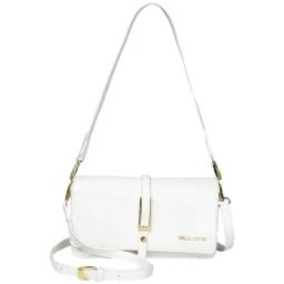 PELLE LUXUR White Solid Small Sling Handbag-image-80