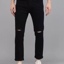 Moda Rapido Men Classic Relaxed Fit Mid-Rise Slash Knee Stretchable Jeans-picture-8