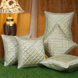 HOSTA HOMES Olive Polyester Cushion Covers - Set of 5-image-72
