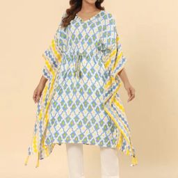 Savi Blue Viscose Rayon Kaftan Embellished Kurta kurtis-image-11