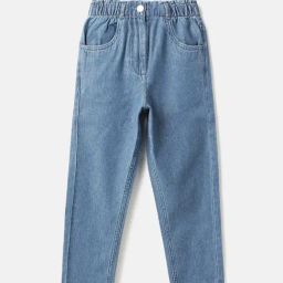 United Colors of Benetton Girls Blue Cotton Solid Jeans-picture-14