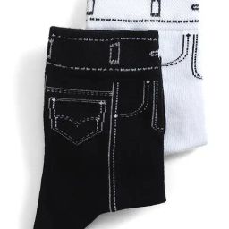 Jack & Jones White Cotton Striped Mid Socks - Pair of 2-image-42
