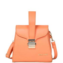 PELLE LUXUR Peach Textured Small Sling Handbag-picture-20