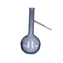 RELIGLAS 100 ml Distillation Flasks With Side Tube At 75° Angle, 02.327.15-29