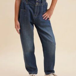VERO MODA GIRL Light Blue Cotton Solid Jeans-image-71