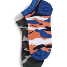 Jack & Jones Turkish Sea Cotton Camo Ankle Length Socks - Pair of 2-image-83