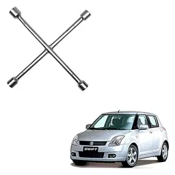 Auto Pearl APA810 Metal 4 Way Car Wheel (17 x 19 mm, 18 x 21 mm) Screws Wrench Cross Spanner for Swift Type 1-image-91