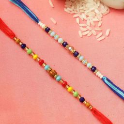 Aapno Rajasthan Colorful Pearl Harmony Rakhi Set of 2-44