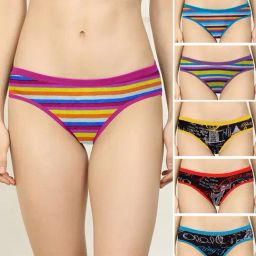 AROUSY Multicolored Striped Hipster Panties - Pack Of 6-image-79