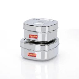 Sumeet Silver Stainless Steel 2 Piece Container-41