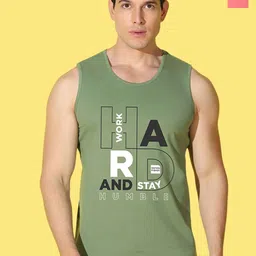 WOOSTRO Pack Of 2 Printed Combed Cotton Gym Vests VWS26(98 PEACH)(HARD LGTGREEN)-6