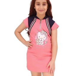 Cutecumber Girls Pink Embellished Dress-image-55