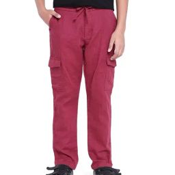 Rare Ones Boys Maroon Cotton Solid Trousers-image-5
