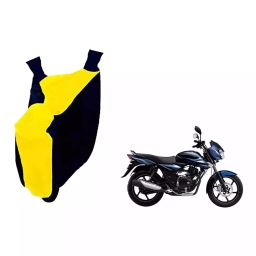 Auto Pearl Waterproof Two Wheeler Cover For Bajaj Discover 135 (Yellow & Blue)-image-103