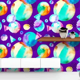 ArtzFolio Printed UV-Resistant Anti-Bacterial Abstract Watercolor Shapes Peel & Stick Wallpaper-image-74