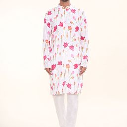 Arihant Rai Sinha Men Floral Printed Regular Kurta with Trousers-50