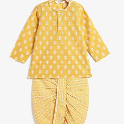 Campana Boys Ethnic Motifs Printed Cotton Kurta with Dhoti Pant-image-94