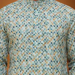 Jompers Men Geometric Printed Thread Work Kurta image 4