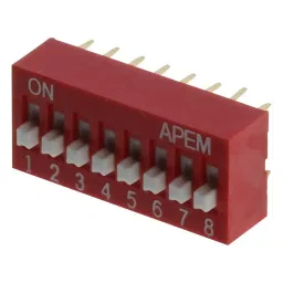 APEM DIP SW, SPST, 0.025, 24VDC, TH, NDS08V-21