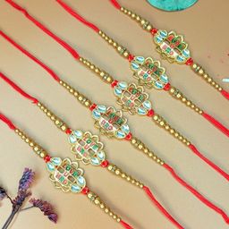 Anouk Set Of 6 Love U Bro Rakhi With Funny Card, Roli & Chawal-19
