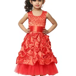 Wish little Girls Embellished Beads & Stone Satin Maxi Dress-image-77