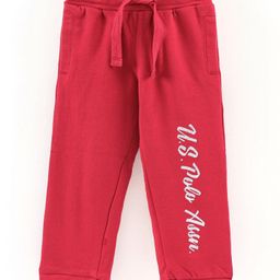 US Polo Assn Full Length Track Pant Text Print - Red-image-49