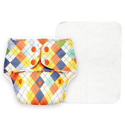 SuperBottoms BASIC Reusable Cloth Diaper for babies 0-3 Years | Freesize Adjustable, Washable and Reusable Cloth Diaper for babies | Shell with insert | Pack of 1 | Peach Geomatric-0