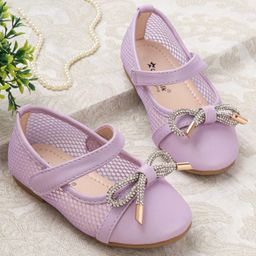 Cute Walk By Babyhug Bellies with Velcro Closure & Bow Applique - Purple-image-58