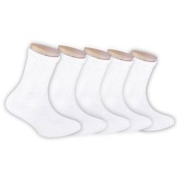 Footprints Pack Of 5 Anti-Odour & Organic Cotton Bamboo School Sports Socks - White-image-22