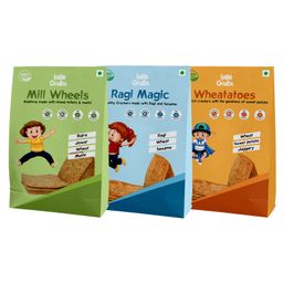 Little Grabs 100% Natural No Maida Millet and Sweet Potato Combo Khakhra Hand Roasted Pack of 3 - 300 g-image-40