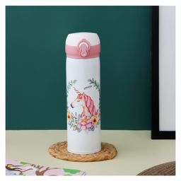 Yellow Bee Stainless Steel Flask Unicorn Print White - 500 ml-image-77