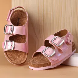 Babyoye Shimmered Velcro Closure Sandals - Pink-picture-23