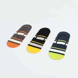 max Men Pack Of 3 Striped Shoe Liner Socks-38
