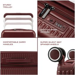 Assembly Hard Luggage Set of 2 | Premium Polycarbonate Check-In (24 inches) & Check-in Trolley Bags (28 inches) with Wide Handle & Noise-Free Wheels-Rover Red image 3