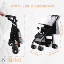 Polka Tots Click Clack Travel System Elephant Printed Stroller And Car Seat  Cream image 4