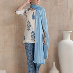 Khushal K Women Floral Printed Regular Pure Cotton Kurta with Palazzos & With Dupatta-36