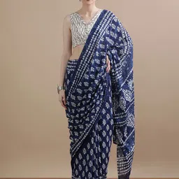 Jaipur Kurti Floral Printed Pure Cotton Saree-picture-58