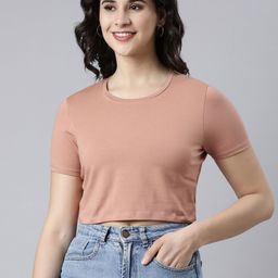 TWIN BIRDS Round Neck Cotton Crop Top-picture-41