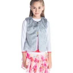 Cherry Crumble By Nitt Hyman Kids Grey Regular Fit Gilet-image-16