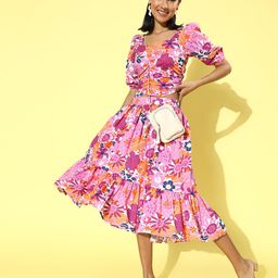 Sera Women Pretty Pink Floral Dress-image-41