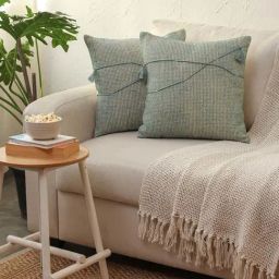 House This Raalhu Woven Blue Cotton Cushion Covers - Set of 2-picture-35