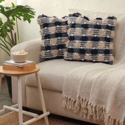 House This Reshe Woven Blue Cotton Cushion Covers - Set of 2-image-24