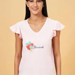 Dreamz by Pantaloons Pink Cotton Printed T-Shirt-picture-27