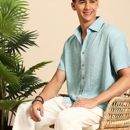 Mast & Harbour Men Textured Relaxed Fit Casual Shirt-picture-47